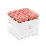 Pink Roses in a box Soft pink roses in an elegant box — a gentle expression of love and care.